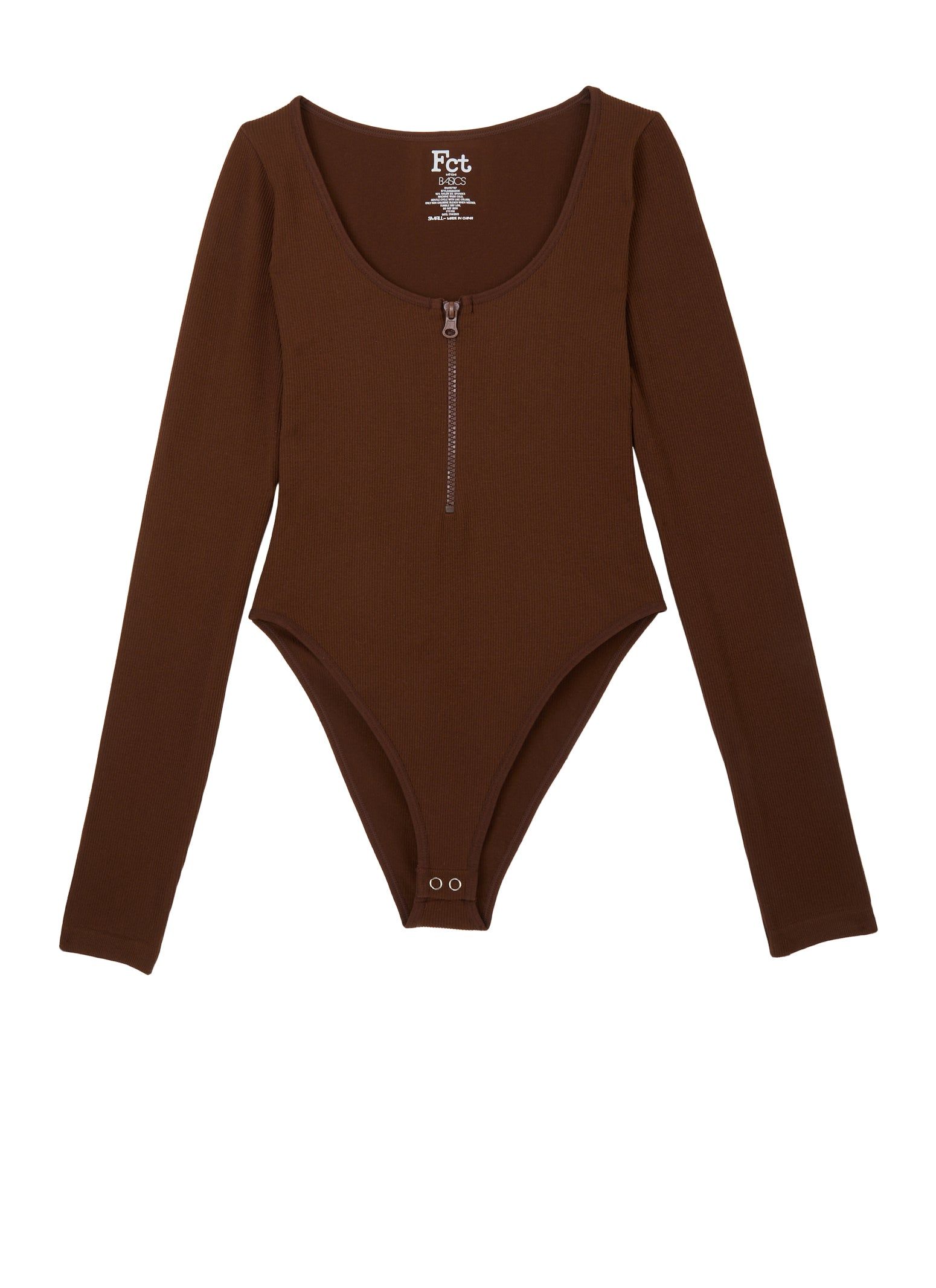 Half Zip Scoop Neck Long Sleeve Bodysuit sold by Rainbow product image thumbnail 3