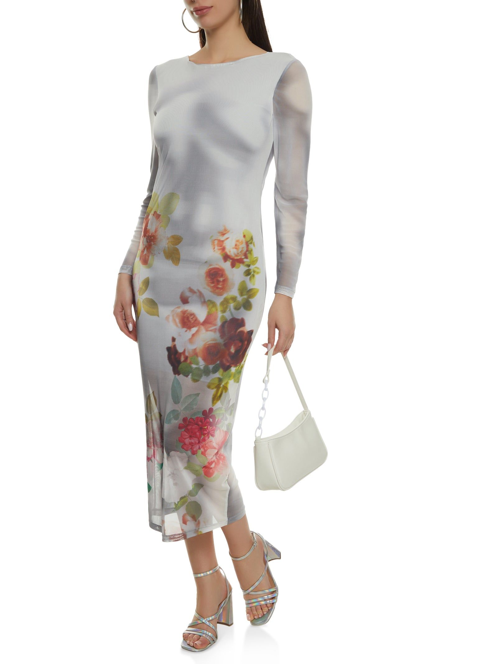 Mesh Printed Long Sleeve Maxi Dress sold by Rainbow product image thumbnail 2