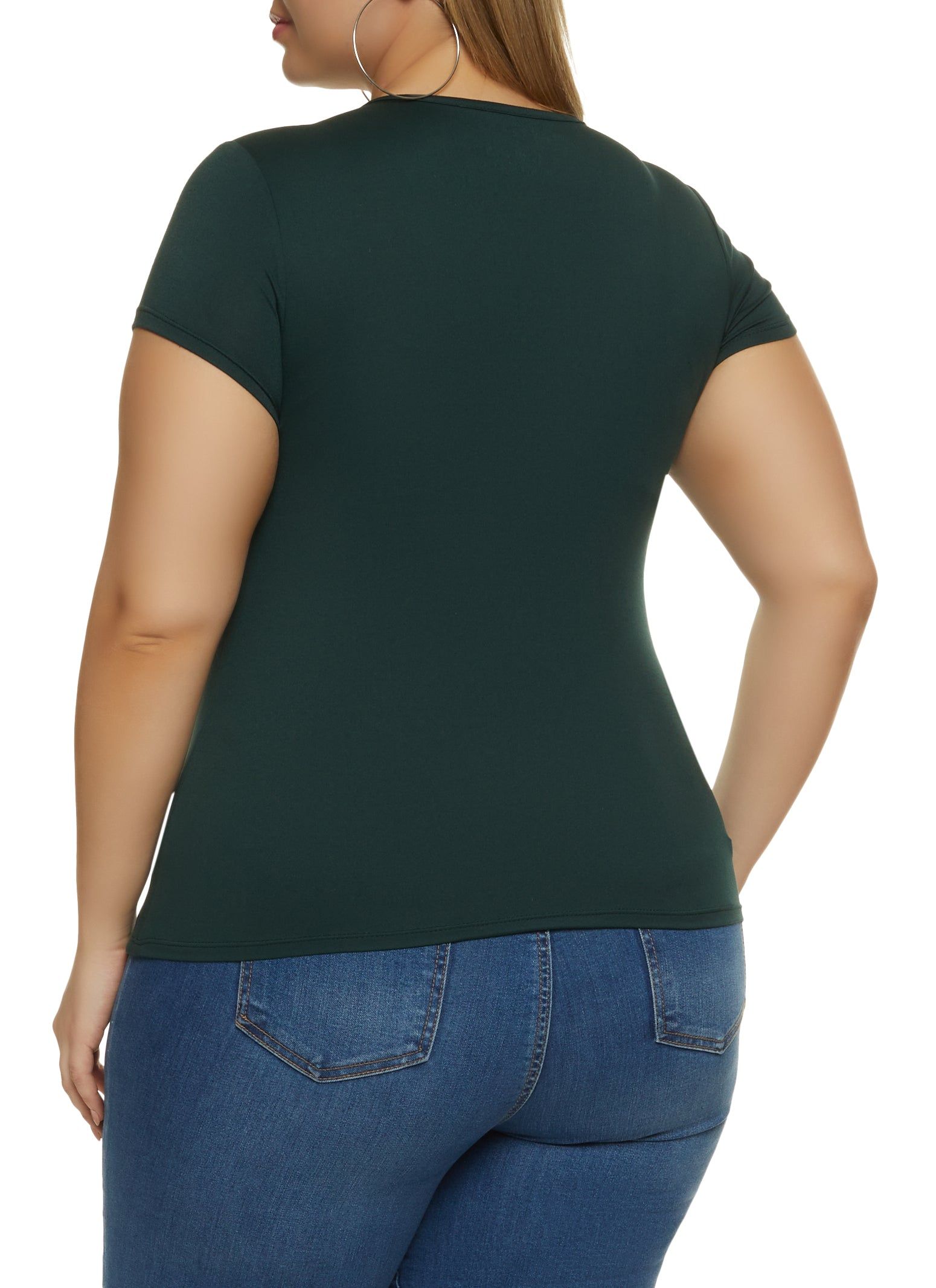Plus Size Soft Knit Crew Neck Tee sold by Rainbow product image thumbnail 2