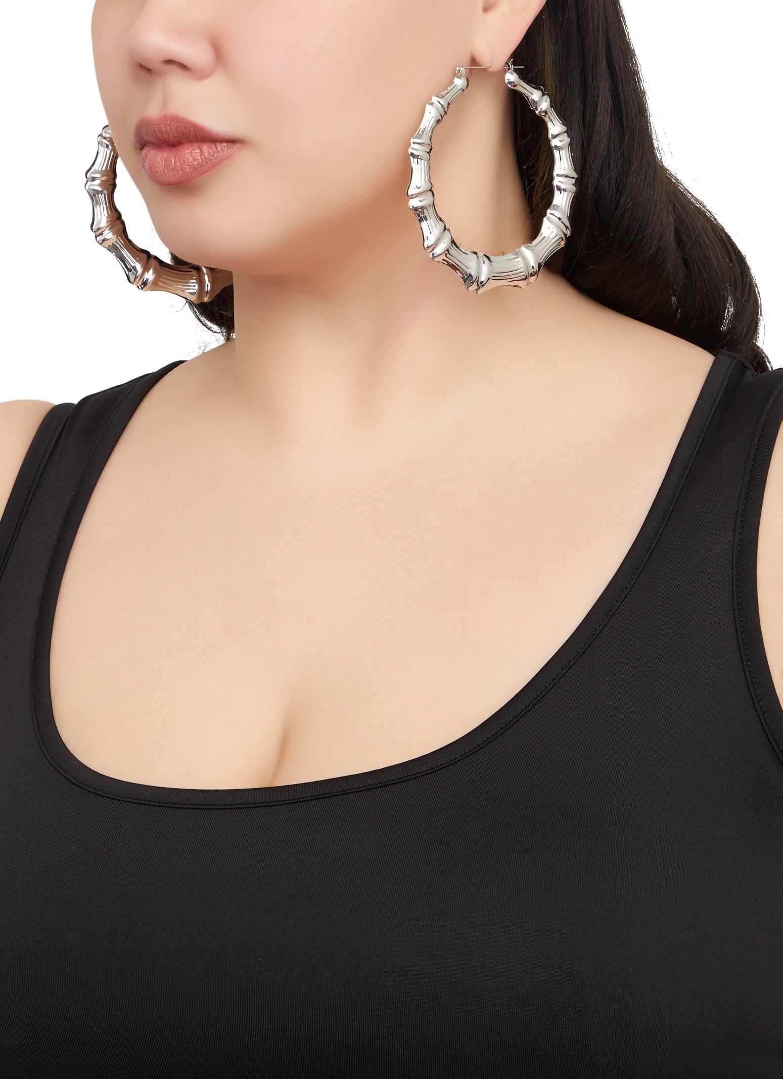 Metallic Bamboo Hoop Earring Set sold by Rainbow product image thumbnail 2