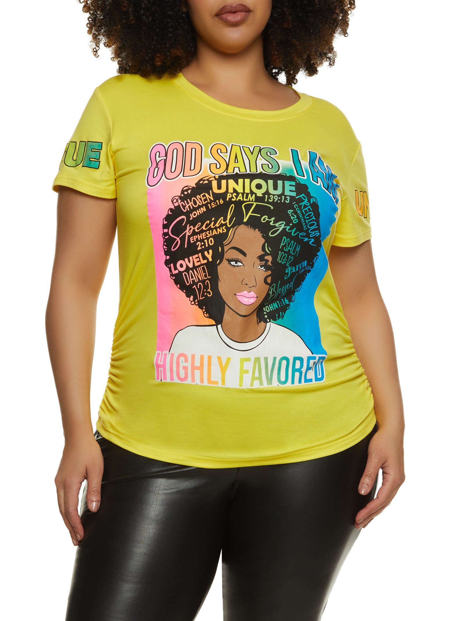 Plus Size I Am Highly Favored Graphic Tee sold by Rainbow