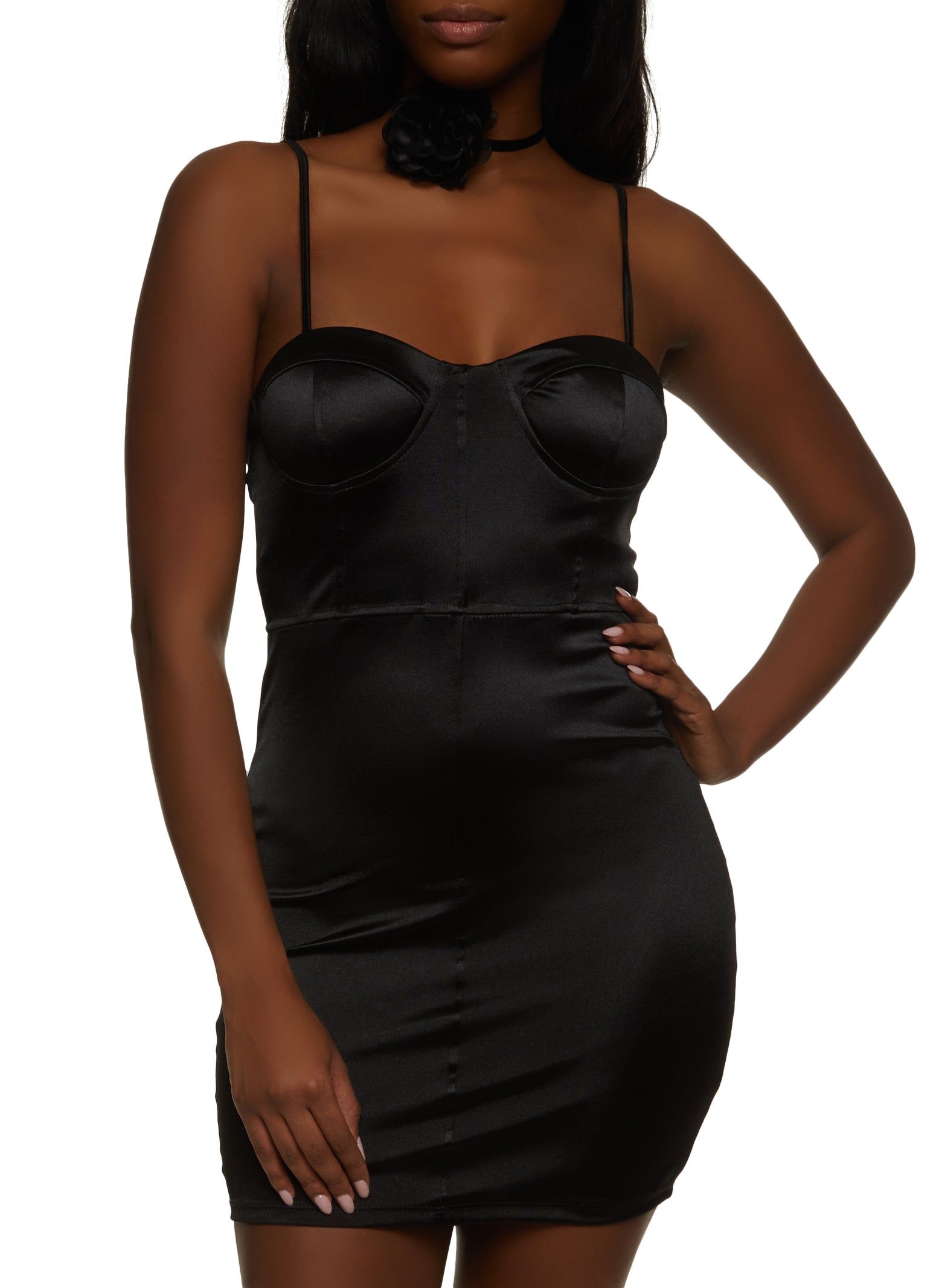 Satin Bustier Mini Dress sold by Rainbow