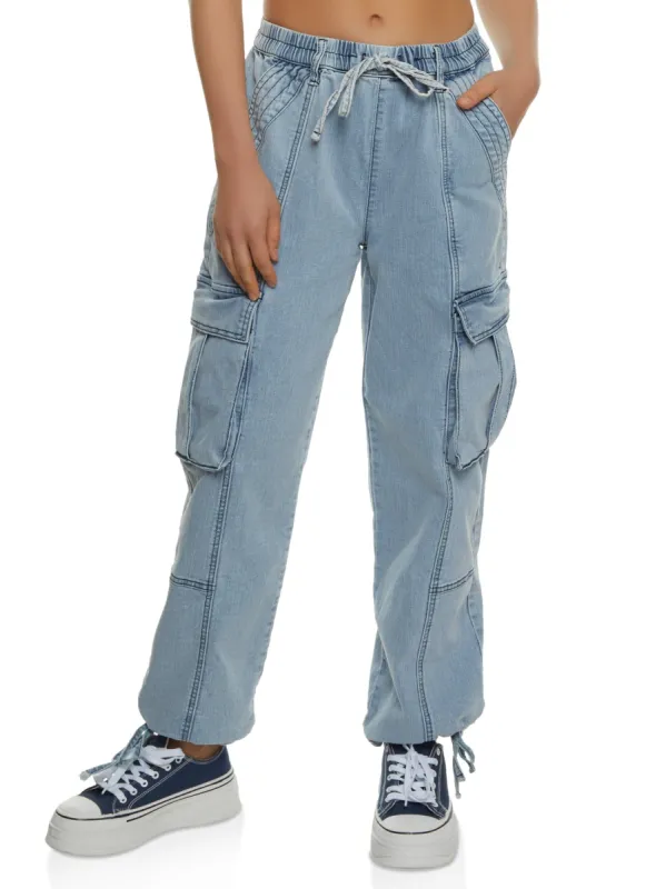 Almost Famous Drawstring Cargo Pocket Joggers made by Rainbow