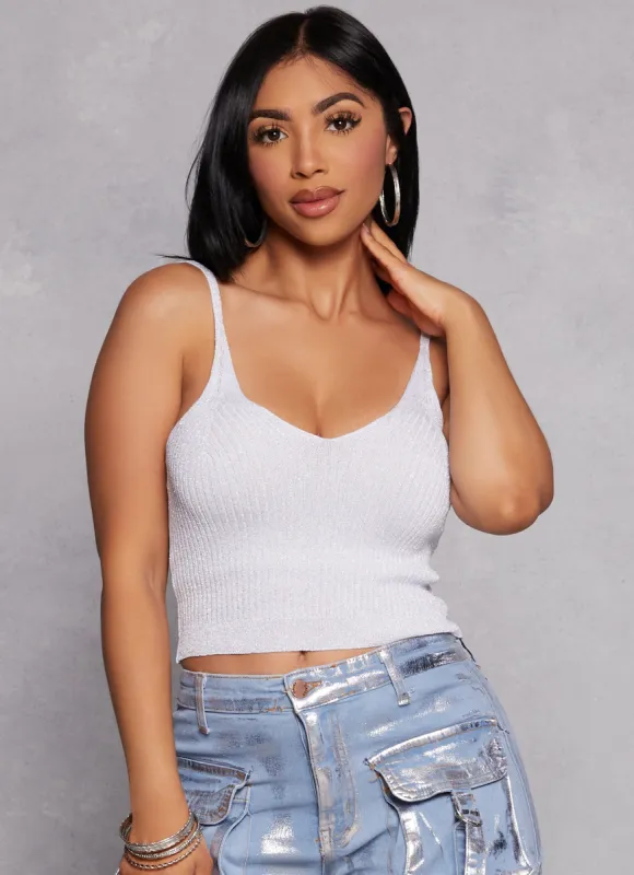 Lurex Ribbed Knit Cropped Cami sold by Rainbow