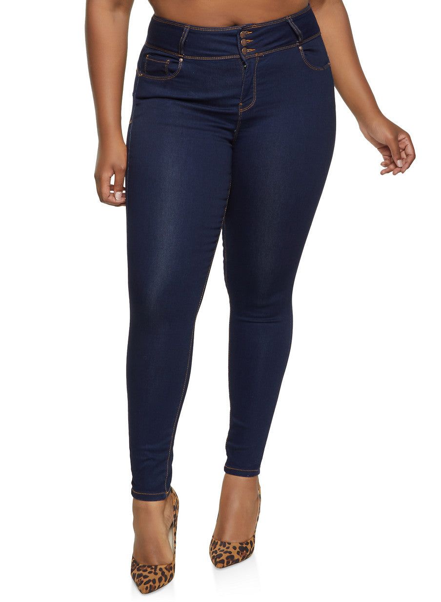 WAX Plus Size High Waisted Skinny Jeans sold by Rainbow