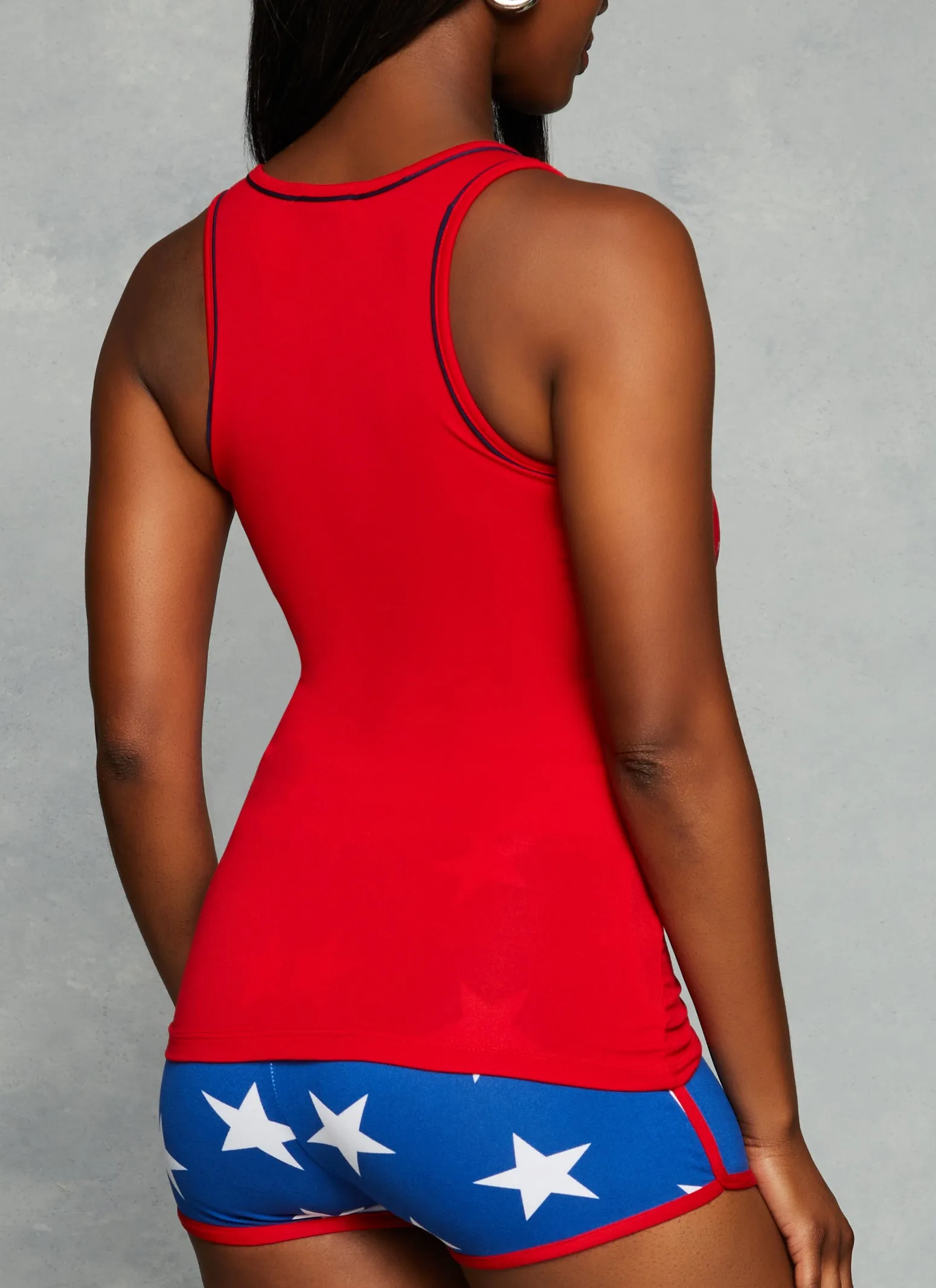 American Vibes Contrast Trim Tank Top sold by Rainbow product image thumbnail 3