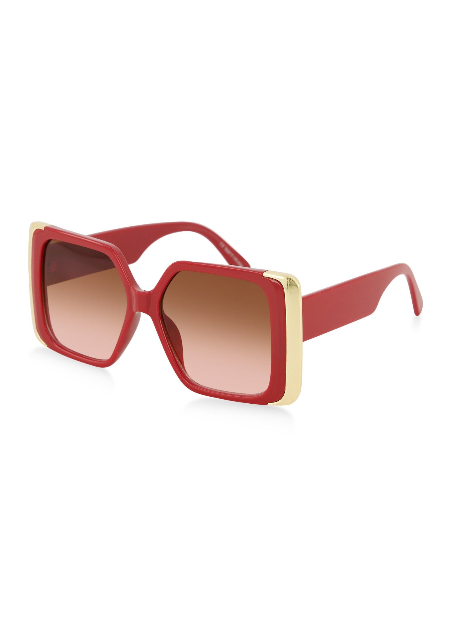 Oversized Metallic Trim Square Frame Sunglasses sold by Rainbow product image thumbnail 2