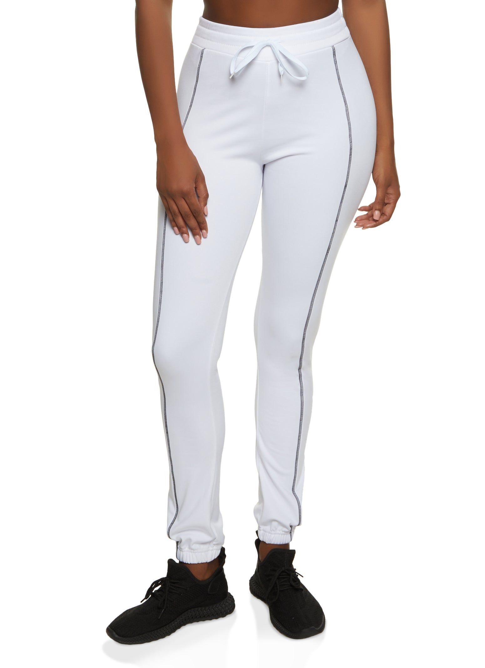 Contrast Piping Fleece Joggers sold by Rainbow