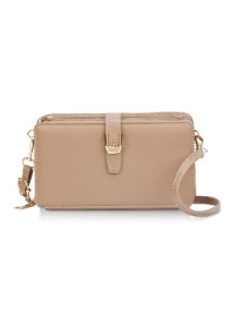 Buckle Detail Double Zip Crossbody Wallet sold by Rainbow