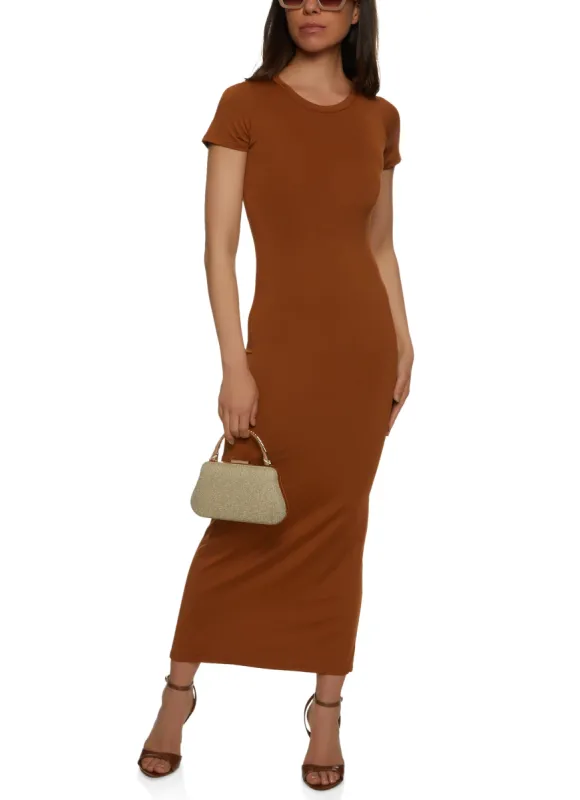 Daisy Solid Crew Neck Maxi Dress sold by Rainbow