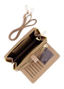Buckle Detail Double Zip Crossbody Wallet sold by Rainbow