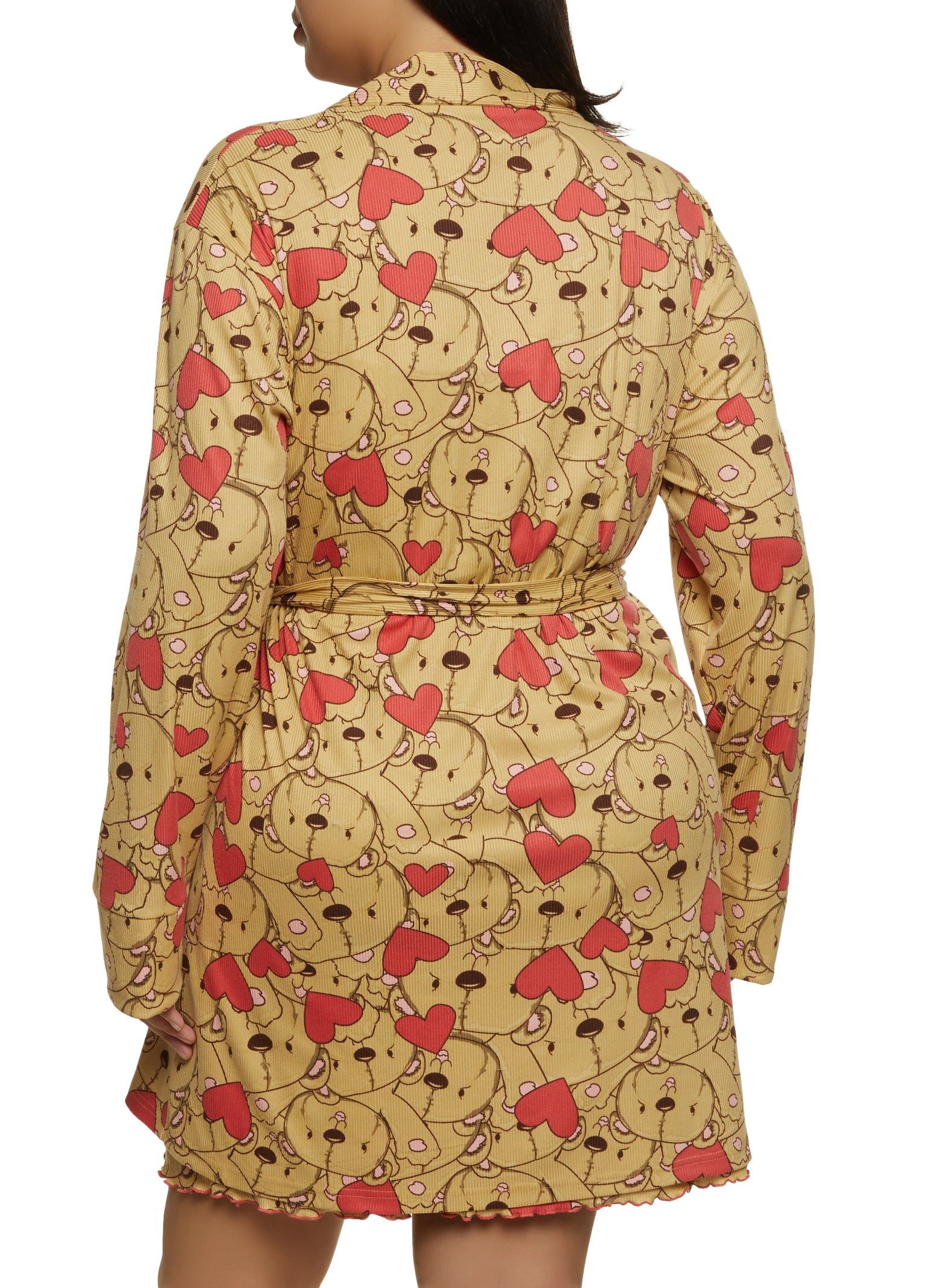 Plus Size Ribbed Bear Print Cami Nightgown with Robe sold by Rainbow product image thumbnail 2