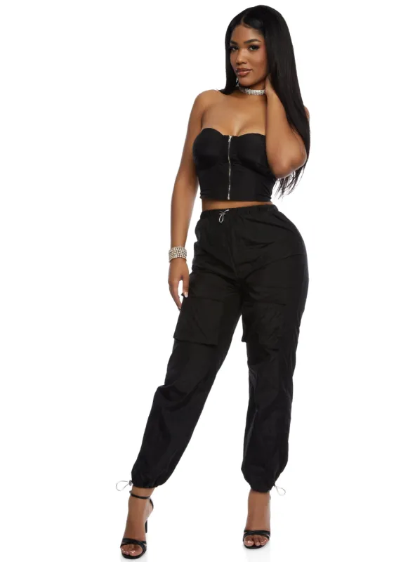 Nylon Front Cargo Pocket Pants sold by Rainbow