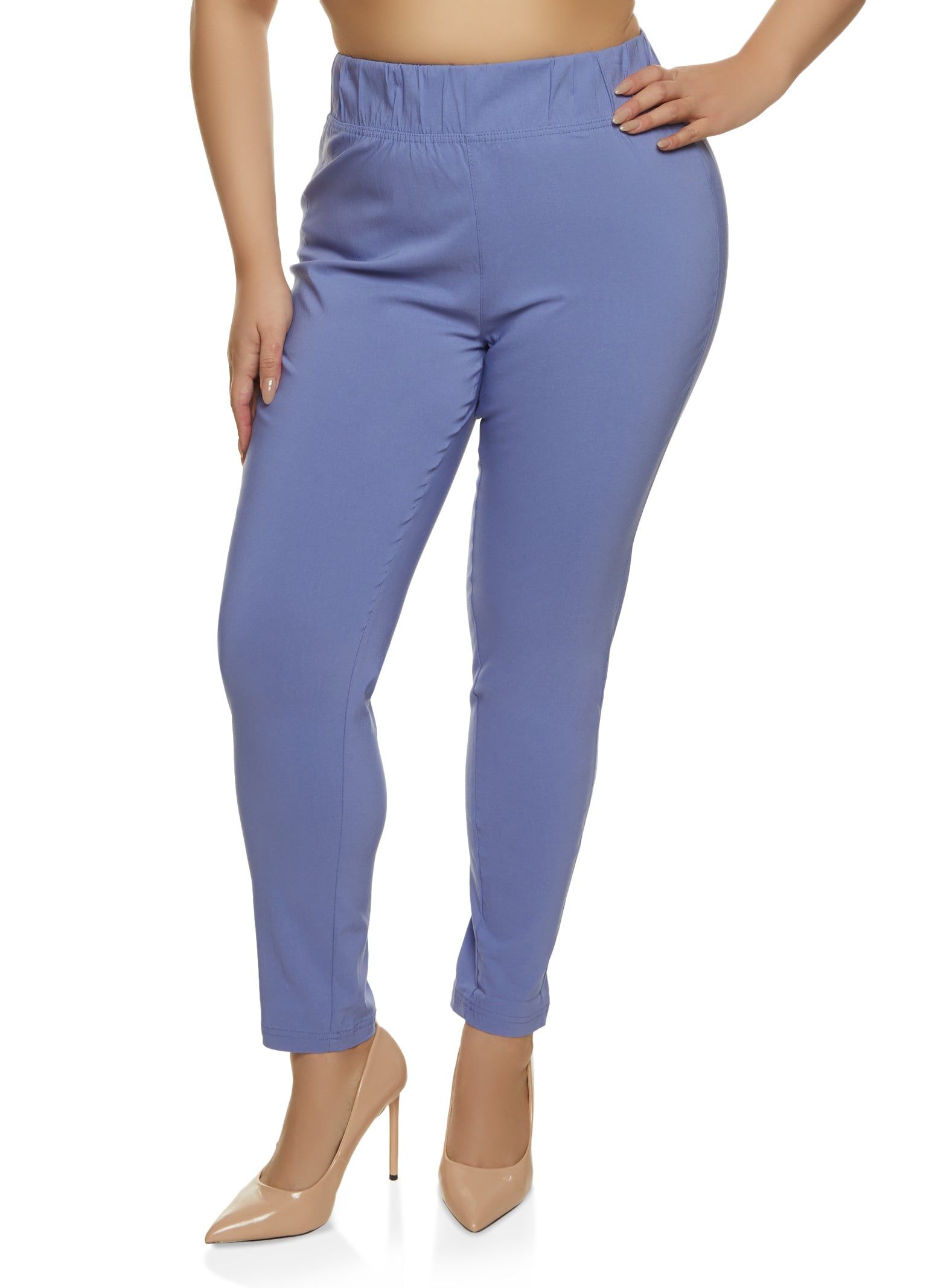 Plus Size High Waisted Pull On Dress Pants sold by Rainbow