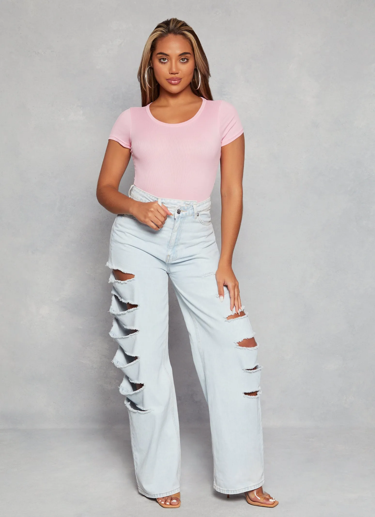 Daisy Basic Crew Neck Short Sleeve Bodysuit sold by Rainbow product image thumbnail 2