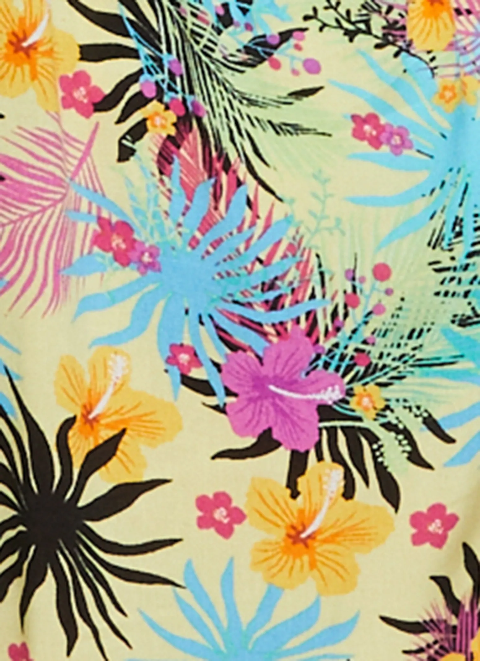 Plus Size Tropical Print Sleeveless Smocked Waist Romper sold by Rainbow product image thumbnail 4