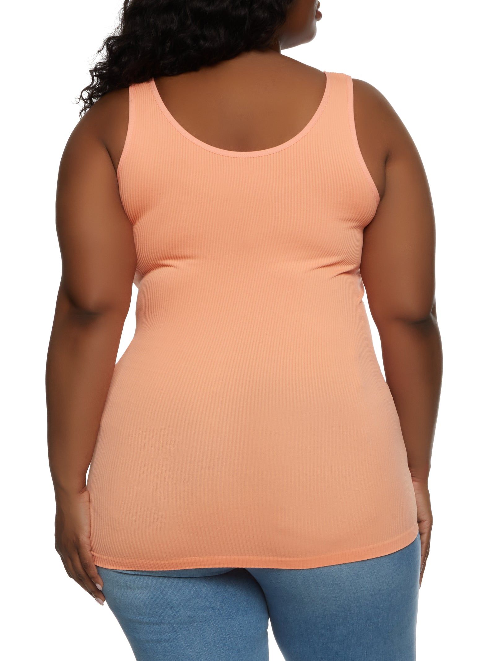 Plus Size Ribbed Notch Neck Tank Top sold by Rainbow product image thumbnail 2