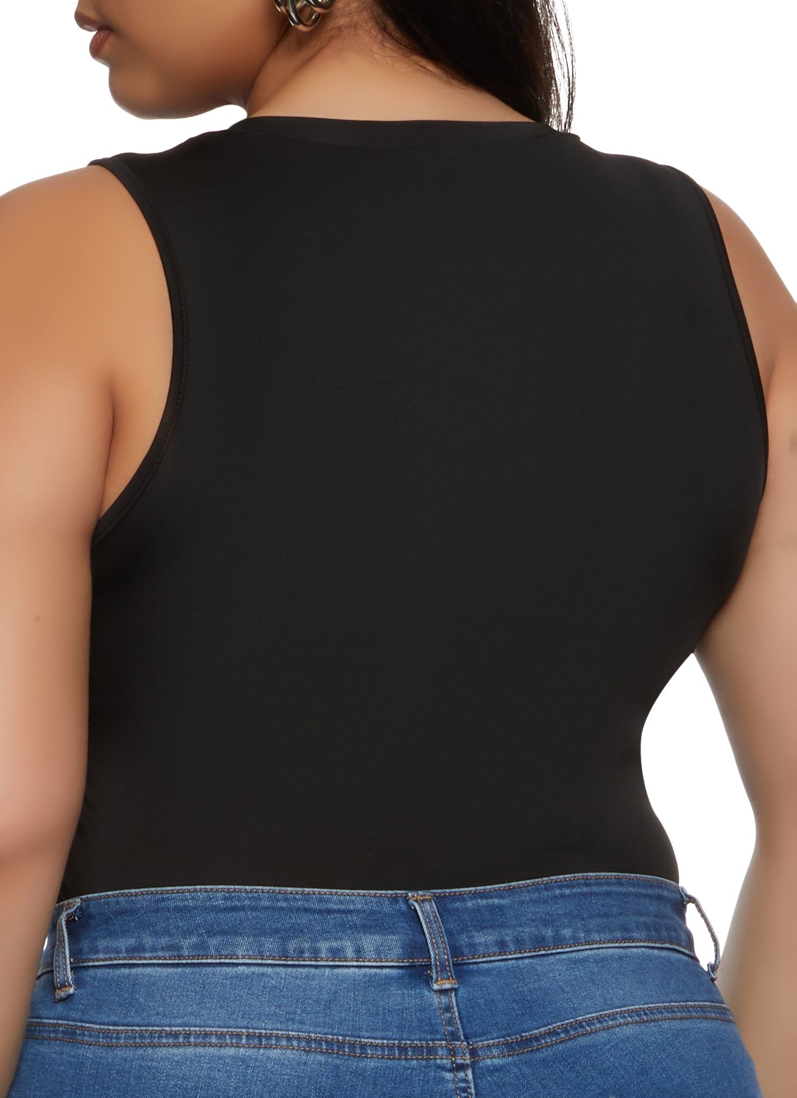 Plus Size Crew Neck Tank Bodysuit sold by Rainbow product image thumbnail 3