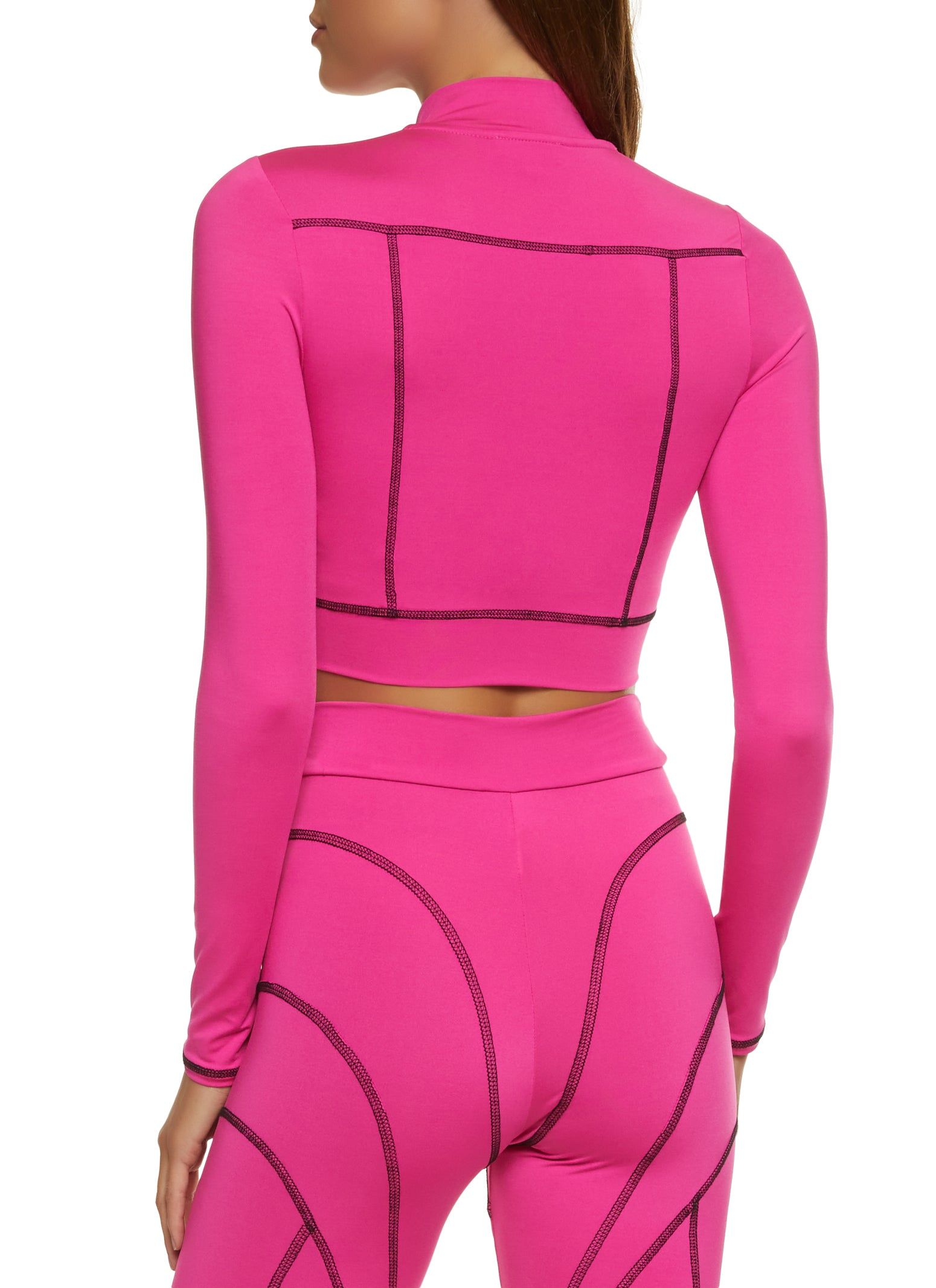 Contrast Stitch Cropped Track Jacket sold by Rainbow product image thumbnail 3