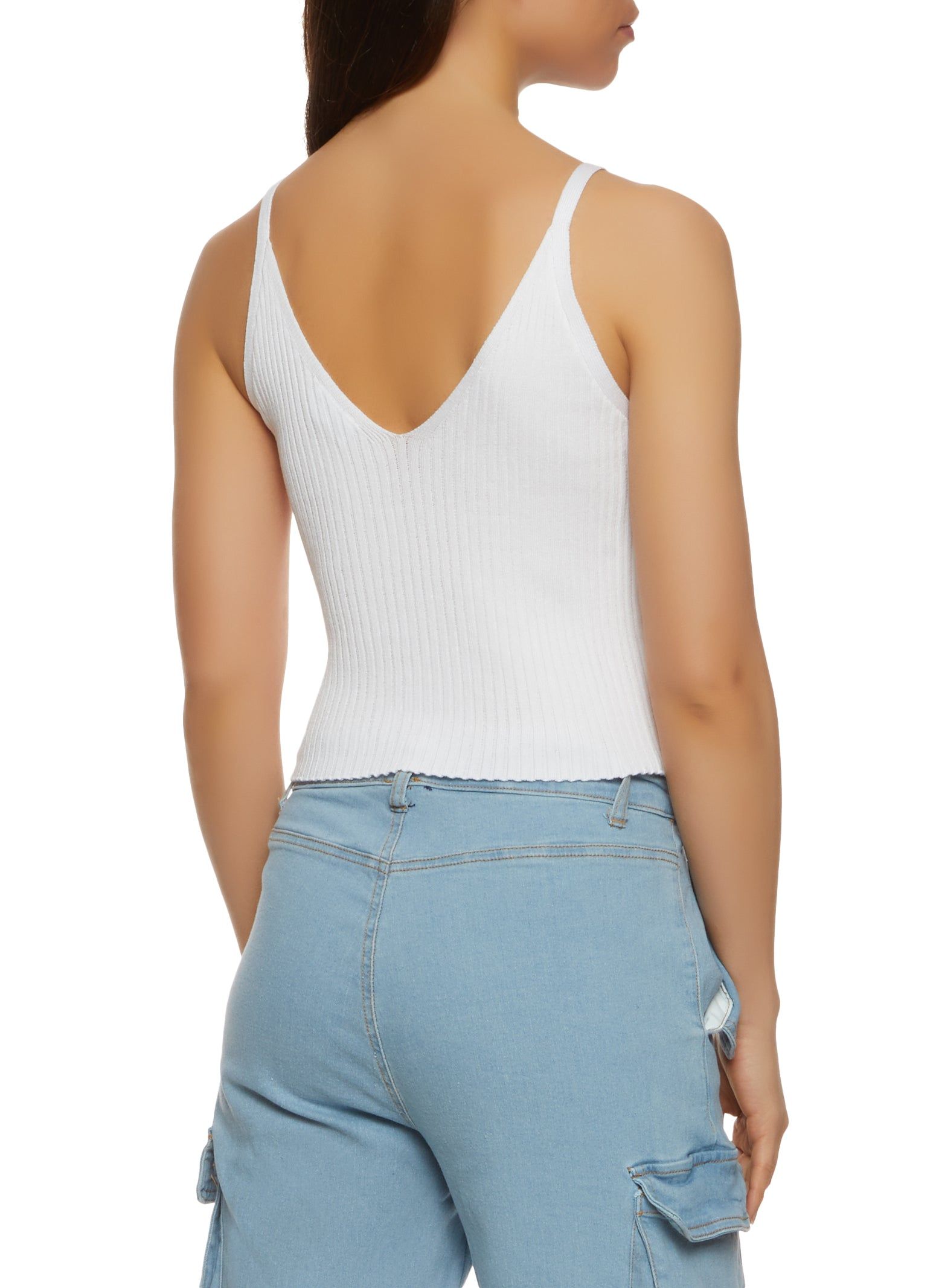 Ribbed Knit V Neck Cami sold by Rainbow product image thumbnail 2
