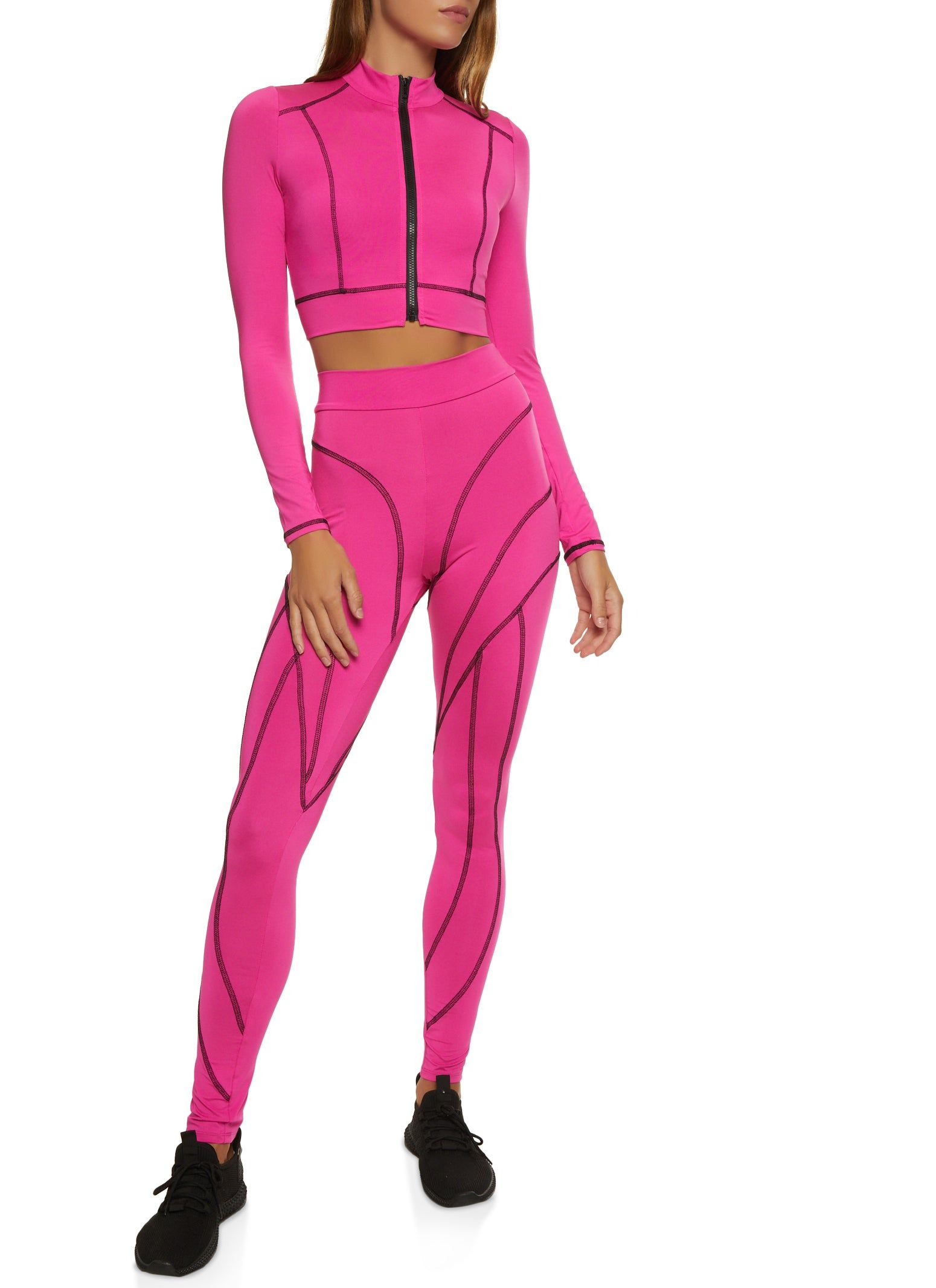 Contrast Stitch Cropped Track Jacket sold by Rainbow product image thumbnail 2