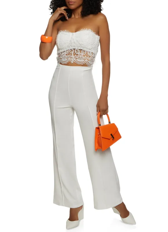 Crochet Cut Out Strapless Jumpsuit sold by Rainbow