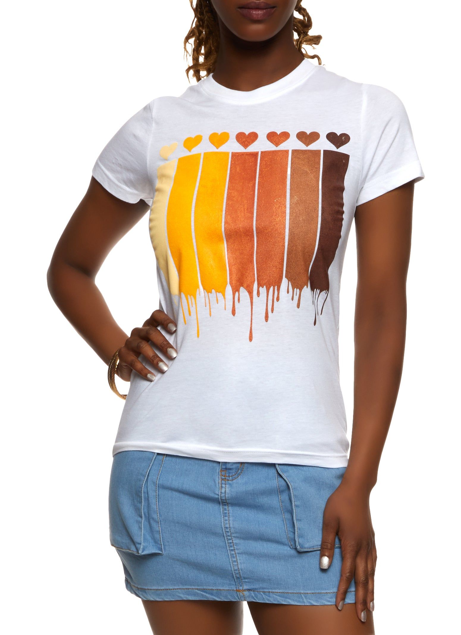 Heart Drip Short Sleeve Graphic Tee sold by Rainbow