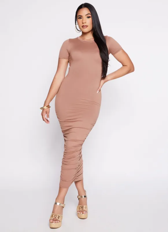 Ruched T Shirt Midi Dress sold by Rainbow