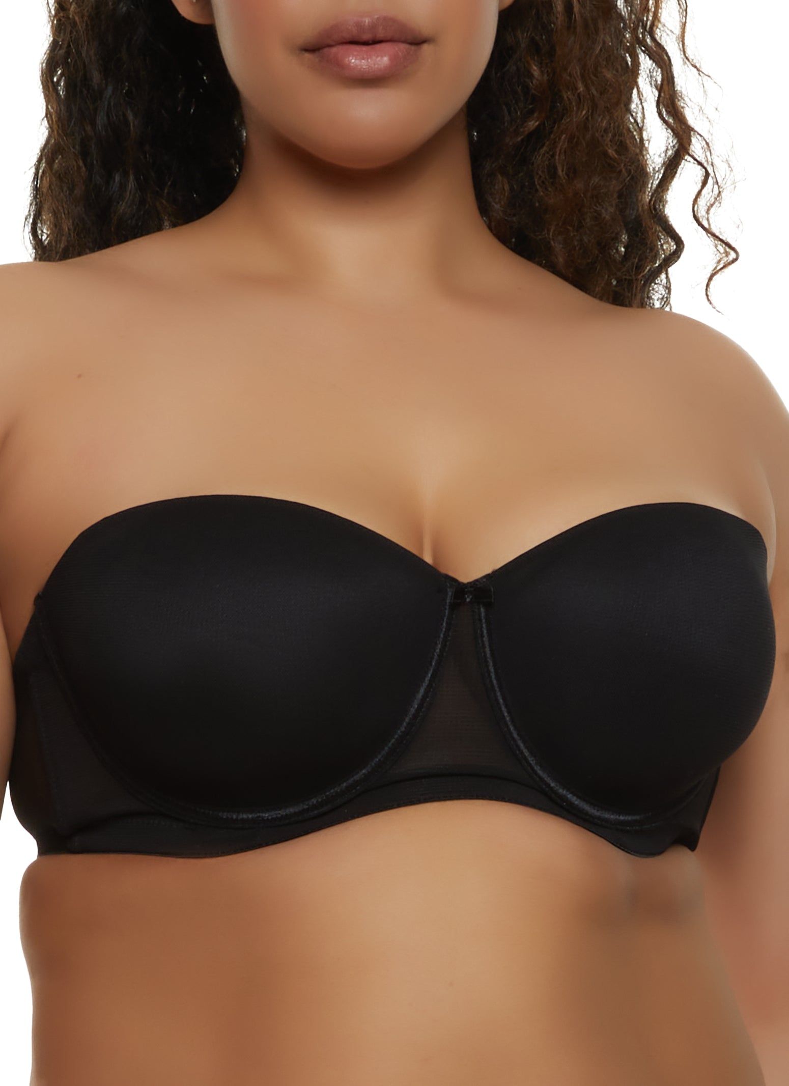 Plus Size Mesh Solid Balconette Bra | Convertible to Strapless sold by Rainbow product image thumbnail 2