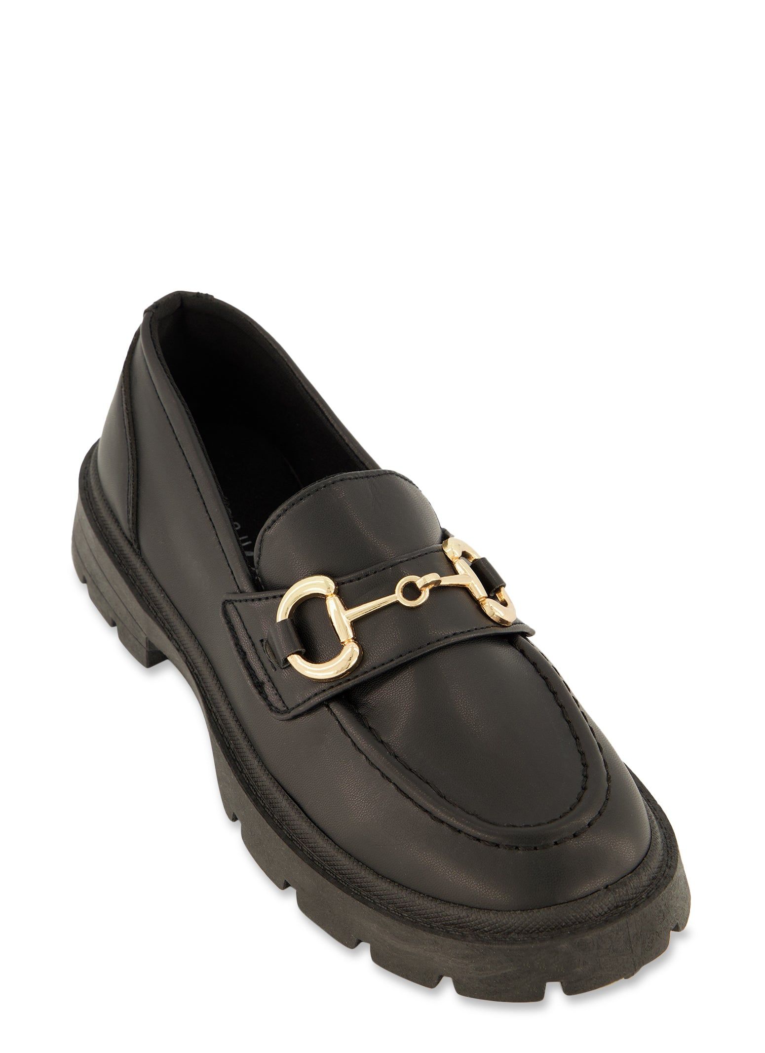 Solid Horsebit Band Lug Sole Loafers sold by Rainbow