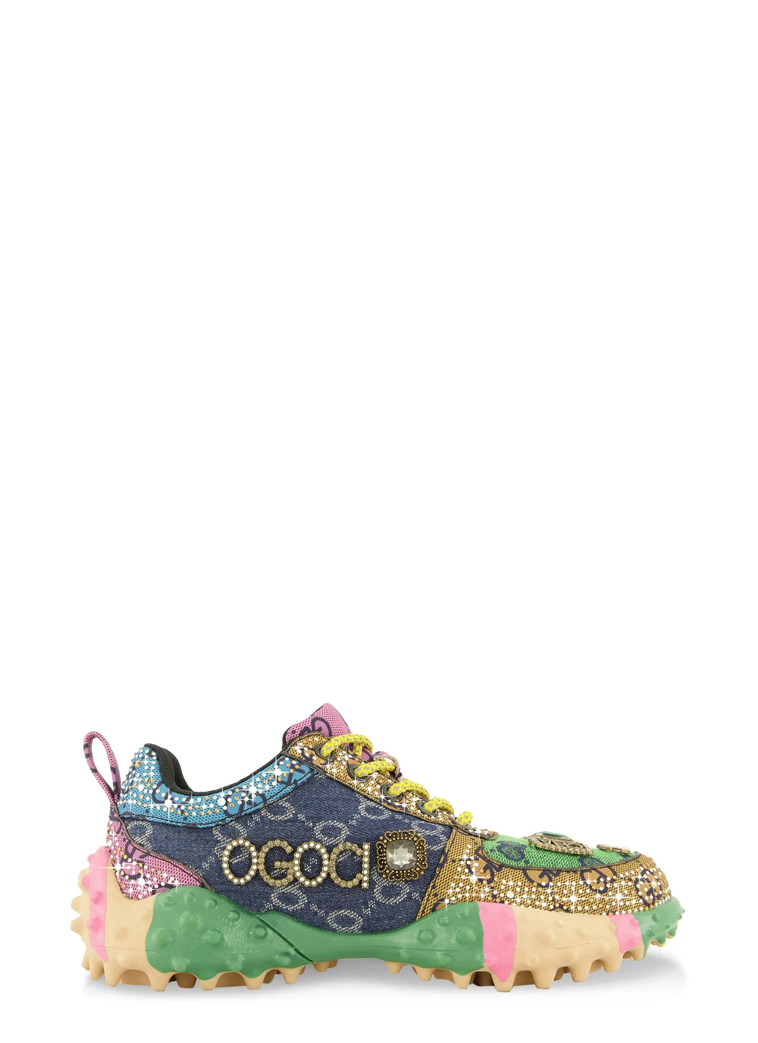 Rhinestone Color Block Low Top Lace Up Sneakers sold by Rainbow product image thumbnail 2