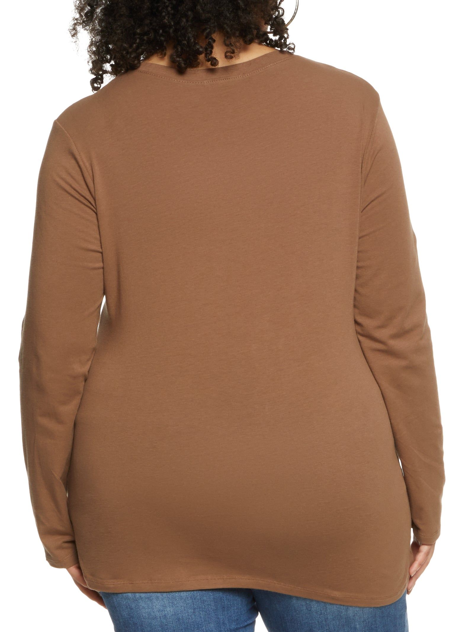 Plus Size Basic Crew Neck Long Sleeve Tee sold by Rainbow product image thumbnail 2