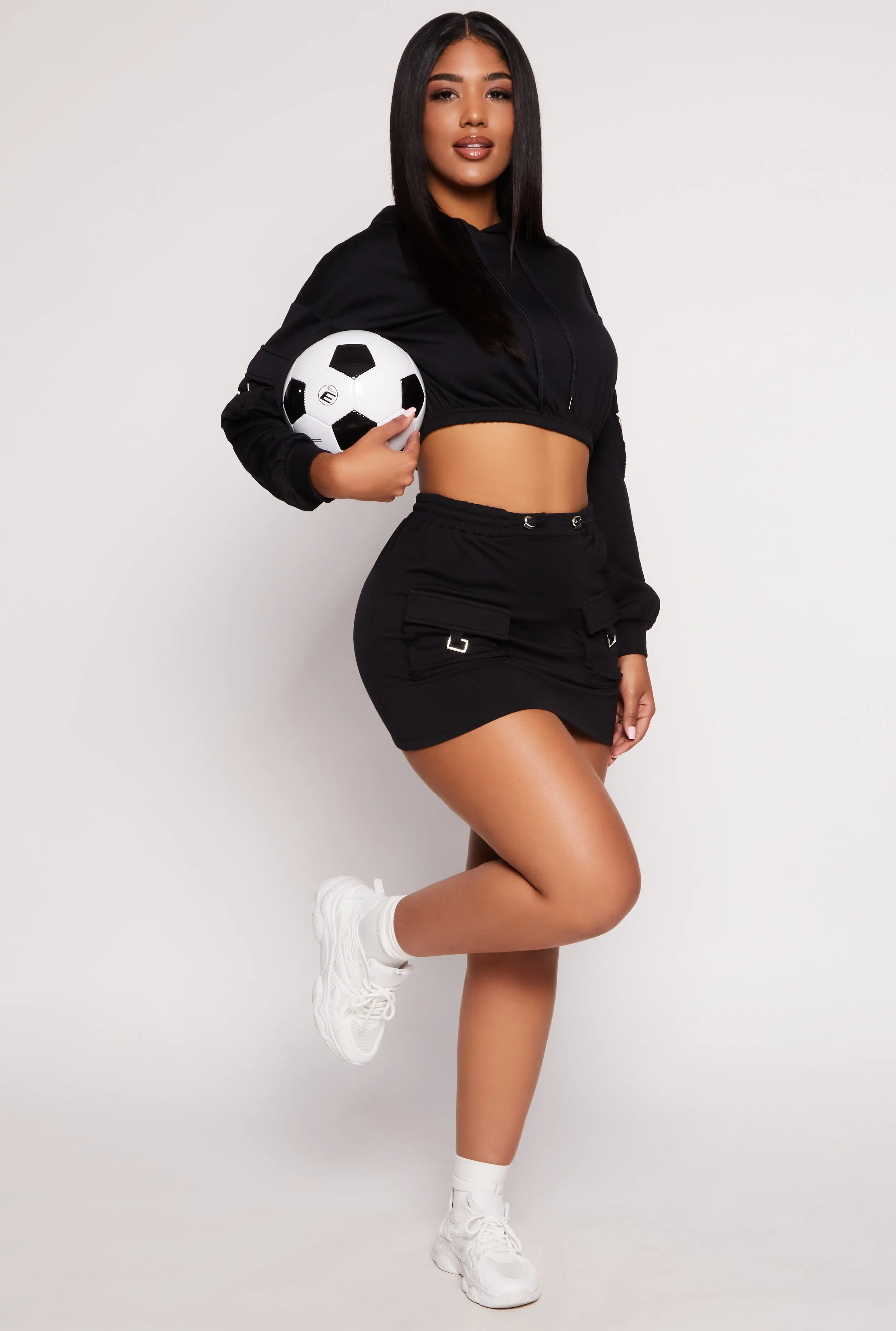 Almost Famous Fleece Cargo Pocket Mini Skirt sold by Rainbow