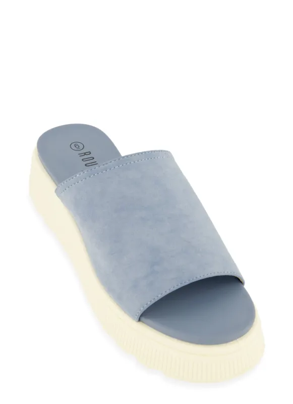 Round Toe Platform Slide Sandals sold by Rainbow