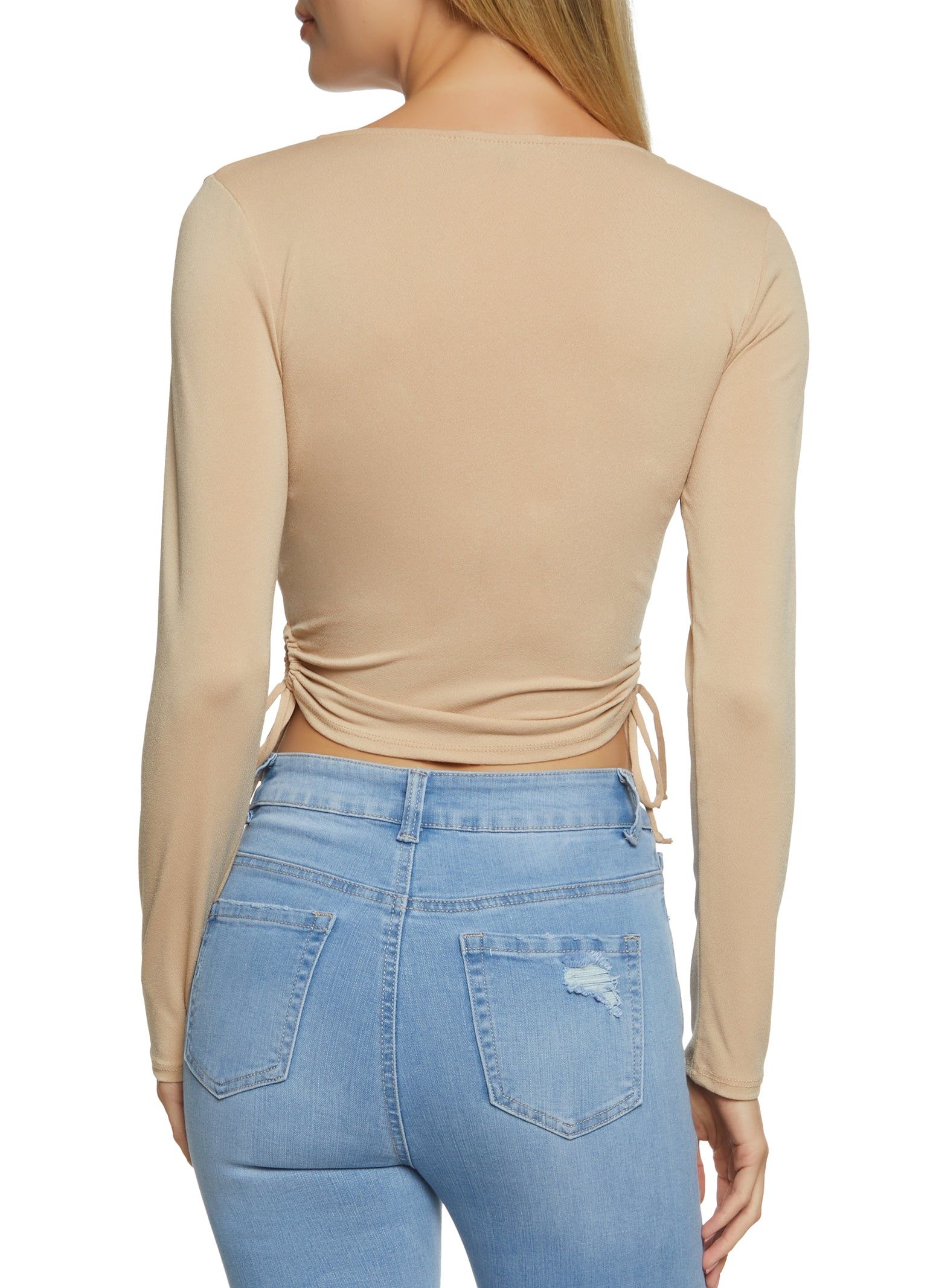 Keyhole Side Faux Wrap Crop Top sold by Rainbow product image thumbnail 2