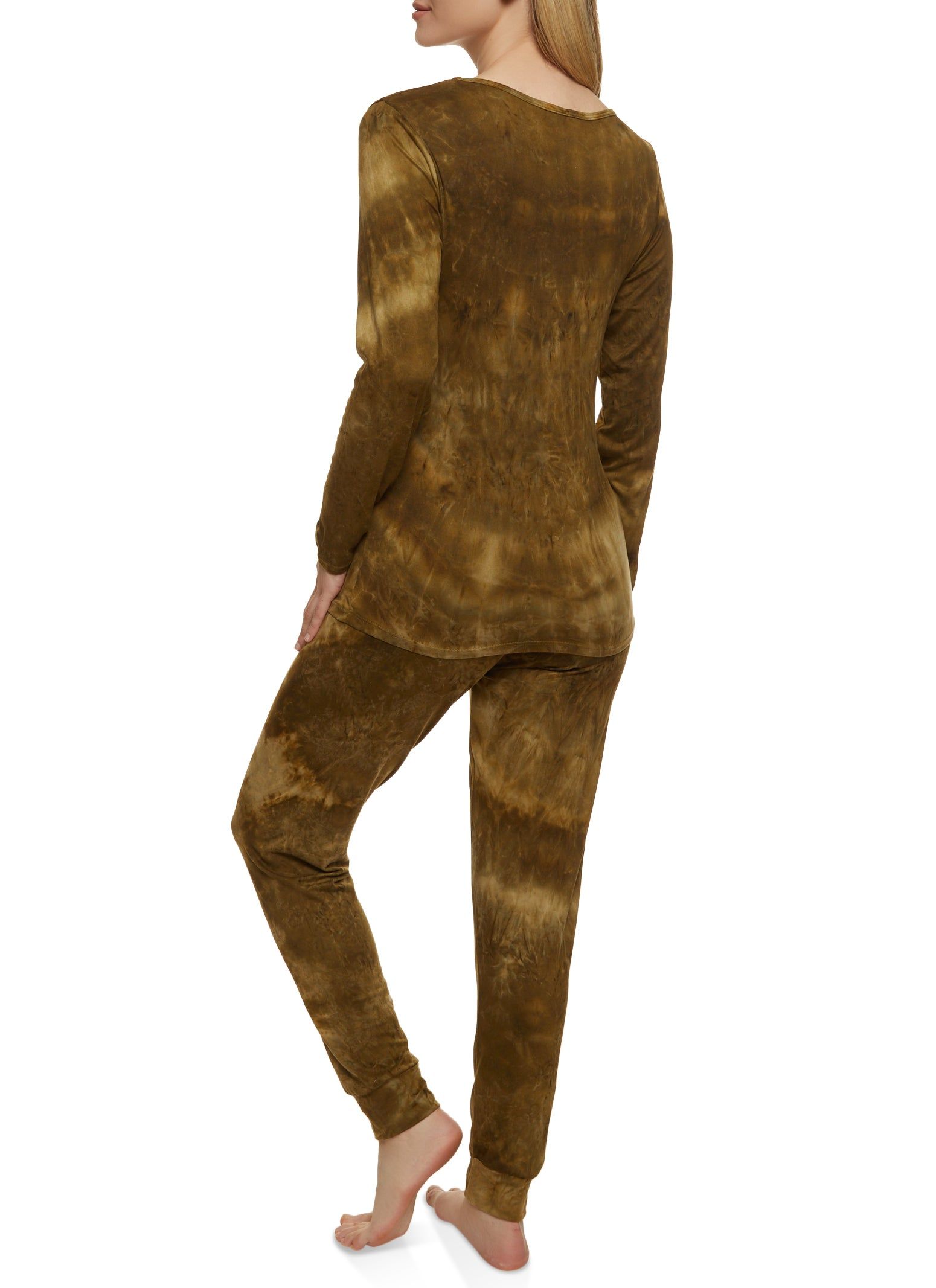 Tie Dye Long Sleeve Pajama Top and Pants Set sold by Rainbow product image thumbnail 3