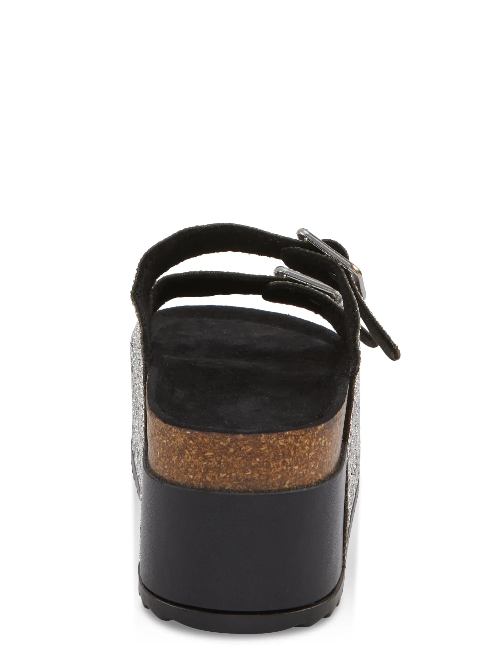 Rhinestone Buckle Platform Footbed Slide Sandals sold by Rainbow product image thumbnail 3