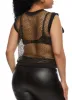Plus Size Lurex Fishnet Cropped Tank Top sold by Rainbow