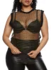 Plus Size Lurex Fishnet Cropped Tank Top sold by Rainbow