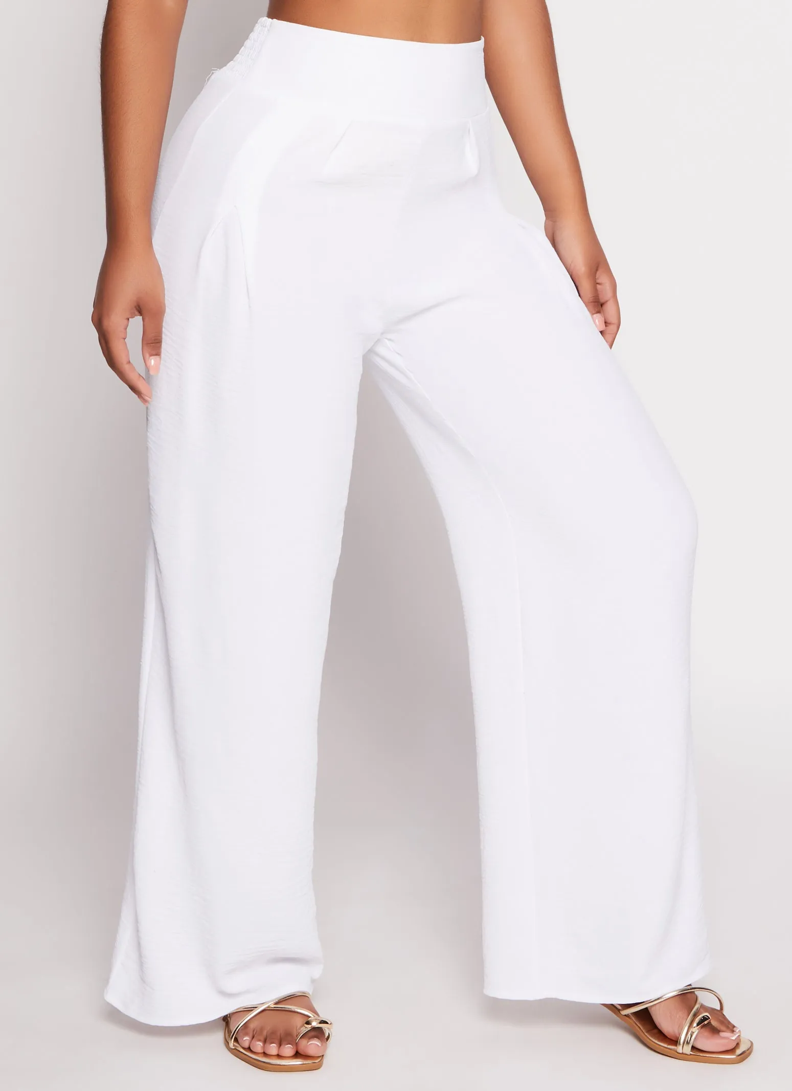 Smocked Back High Waist Palazzo Pants sold by Rainbow product image thumbnail 2