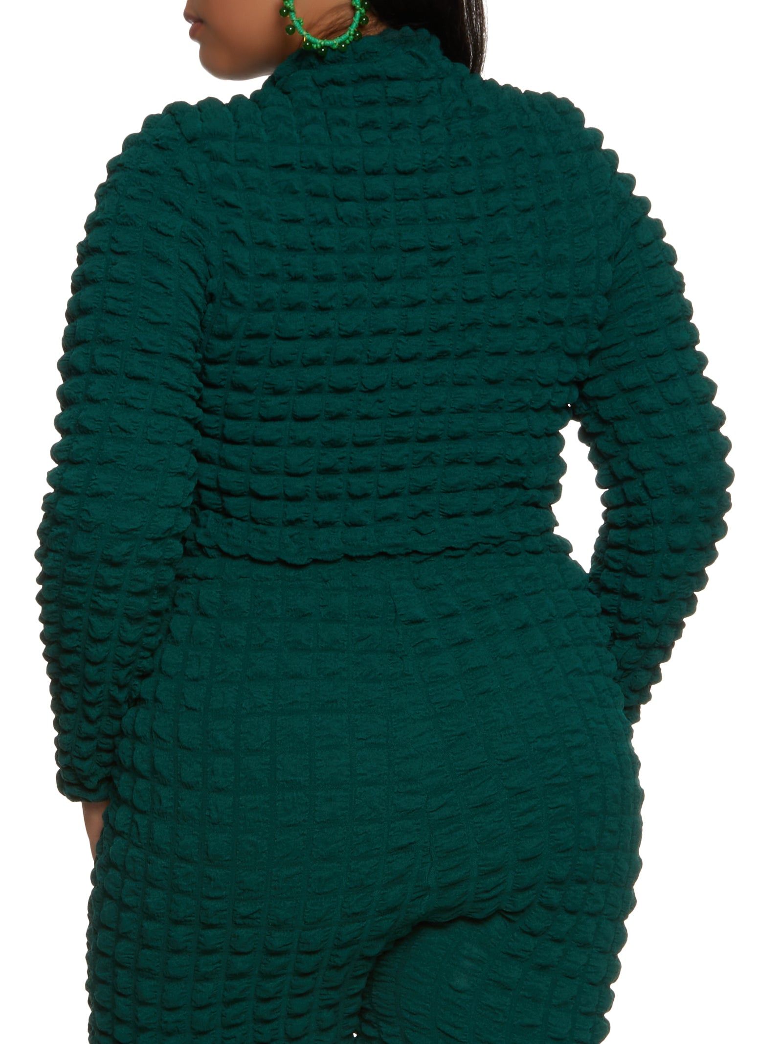 Plus Size Bubble Knit Long Sleeve Crop Top sold by Rainbow product image thumbnail 3