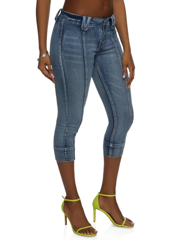 Almost Famous Acid Wash Stretch Capri Jeans sold by Rainbow