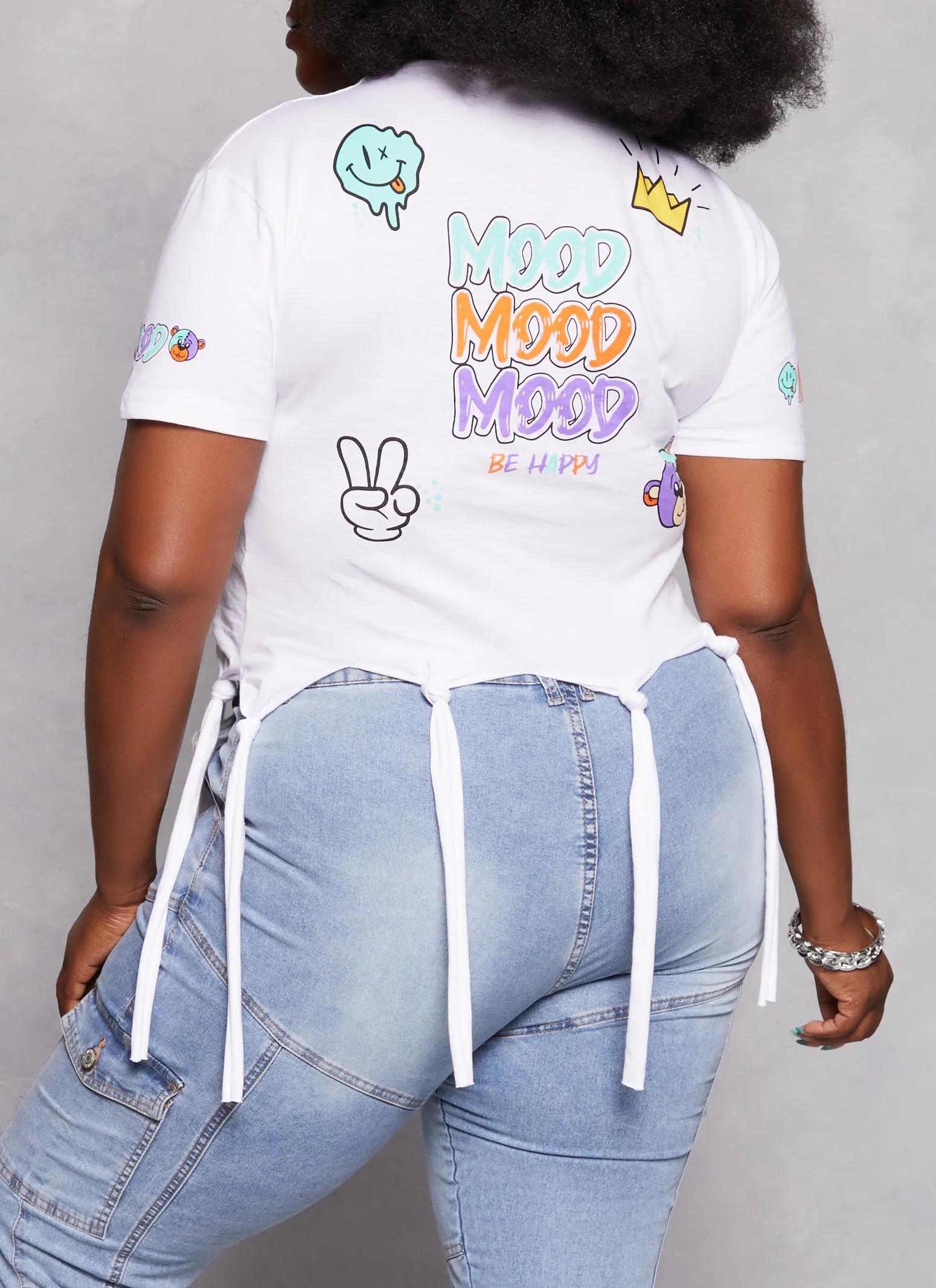 Plus Size Be Happy Fringe Graphic Tee sold by Rainbow product image thumbnail 3