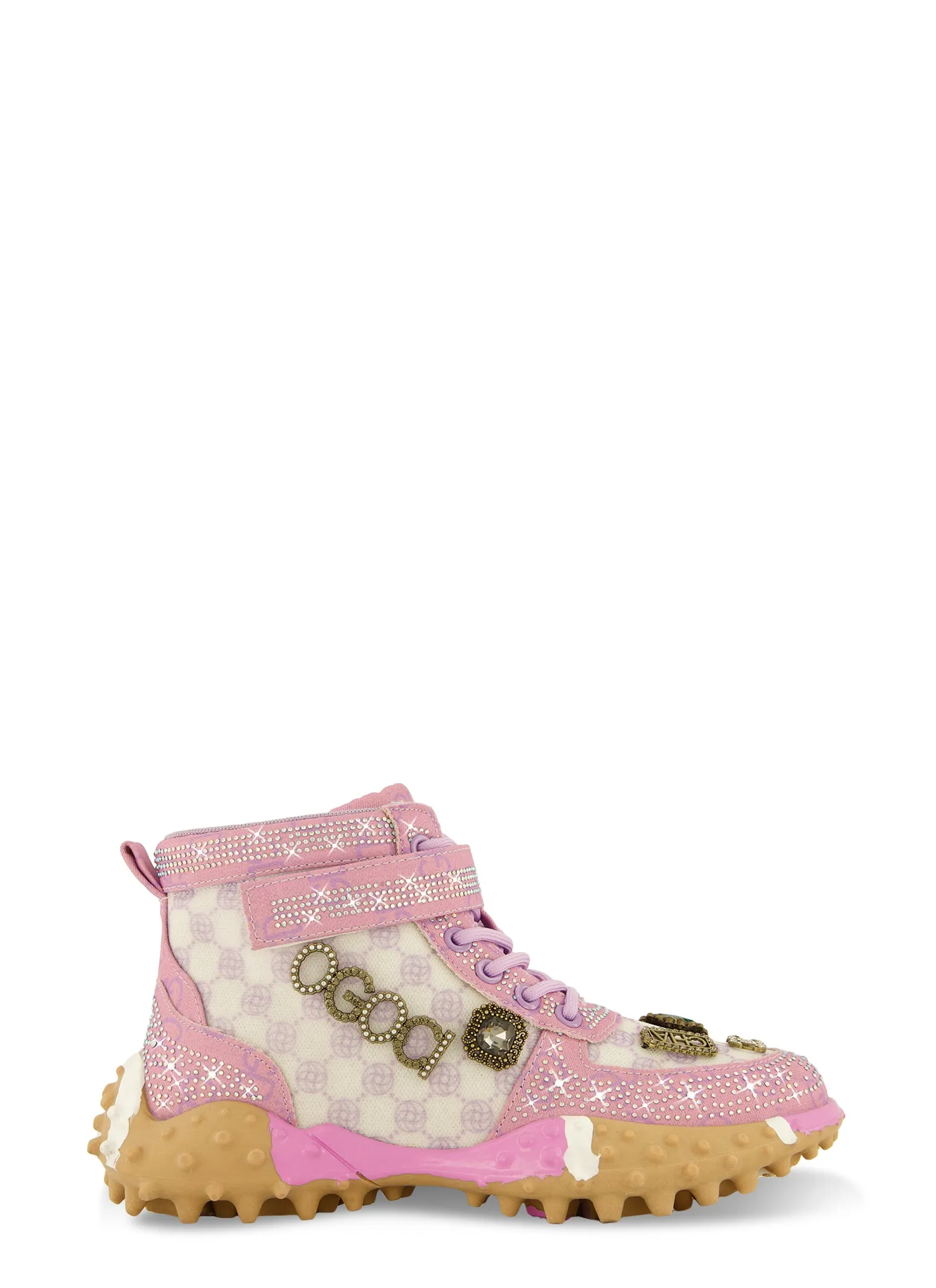 Rhinestone Color Block High Top Lace Up Sneakers sold by Rainbow product image thumbnail 2