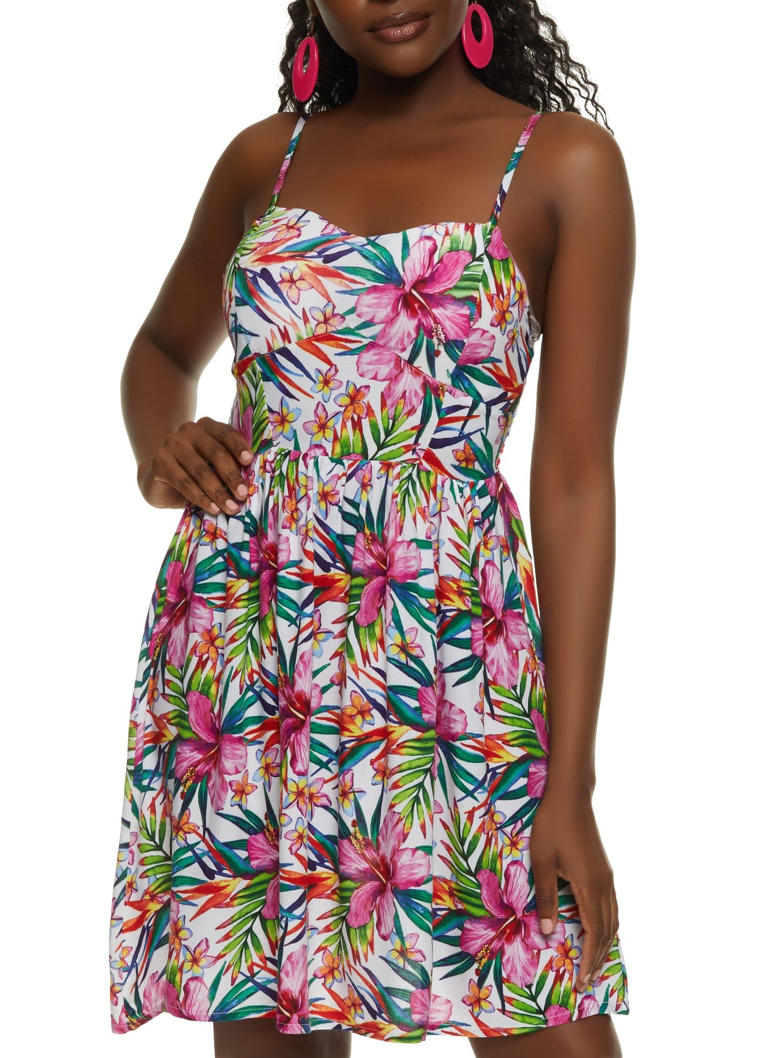 Tropical Print Mini Dress sold by Rainbow
