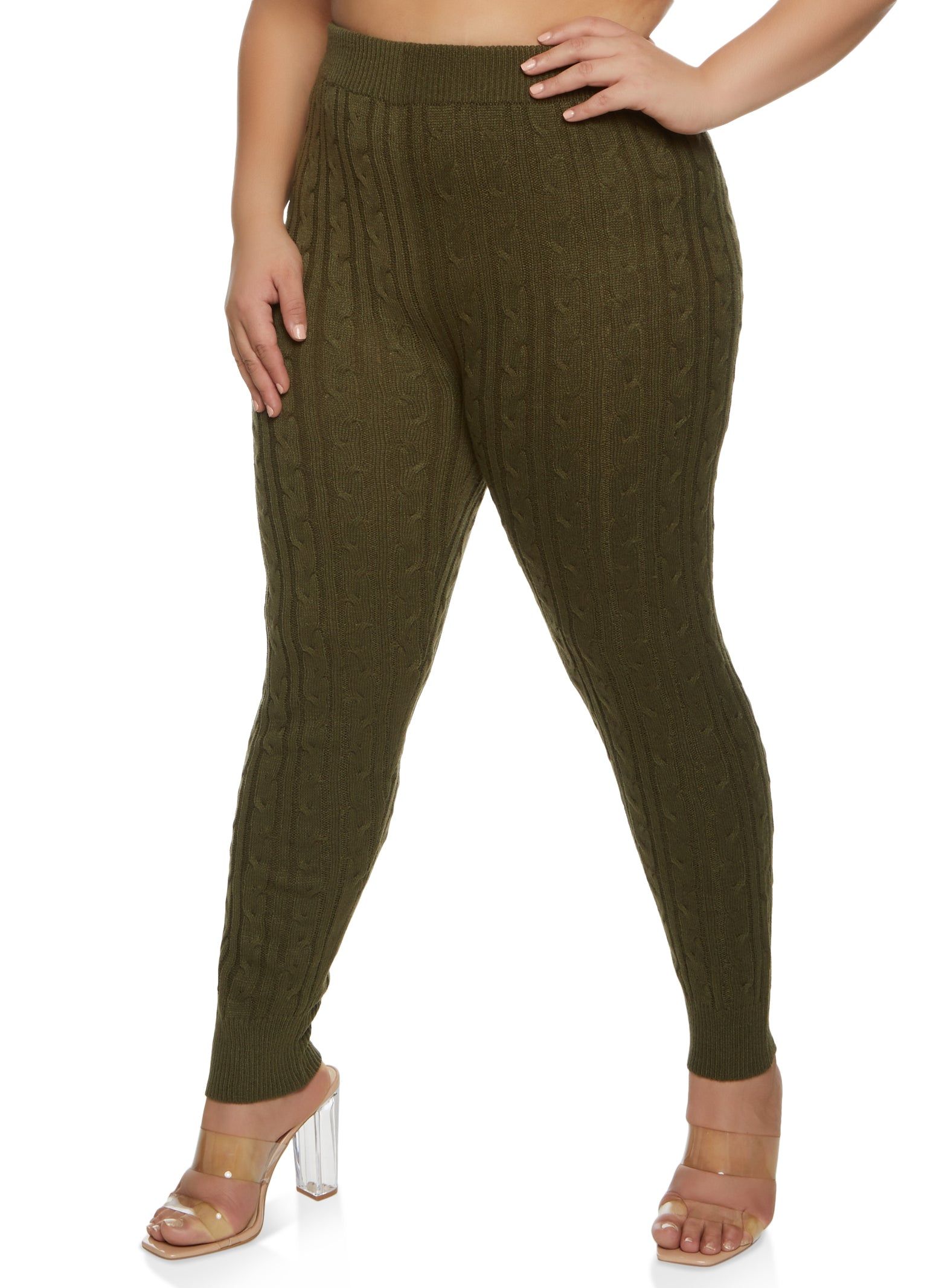 Plus Size Cable Knit Skinny Pants sold by Rainbow