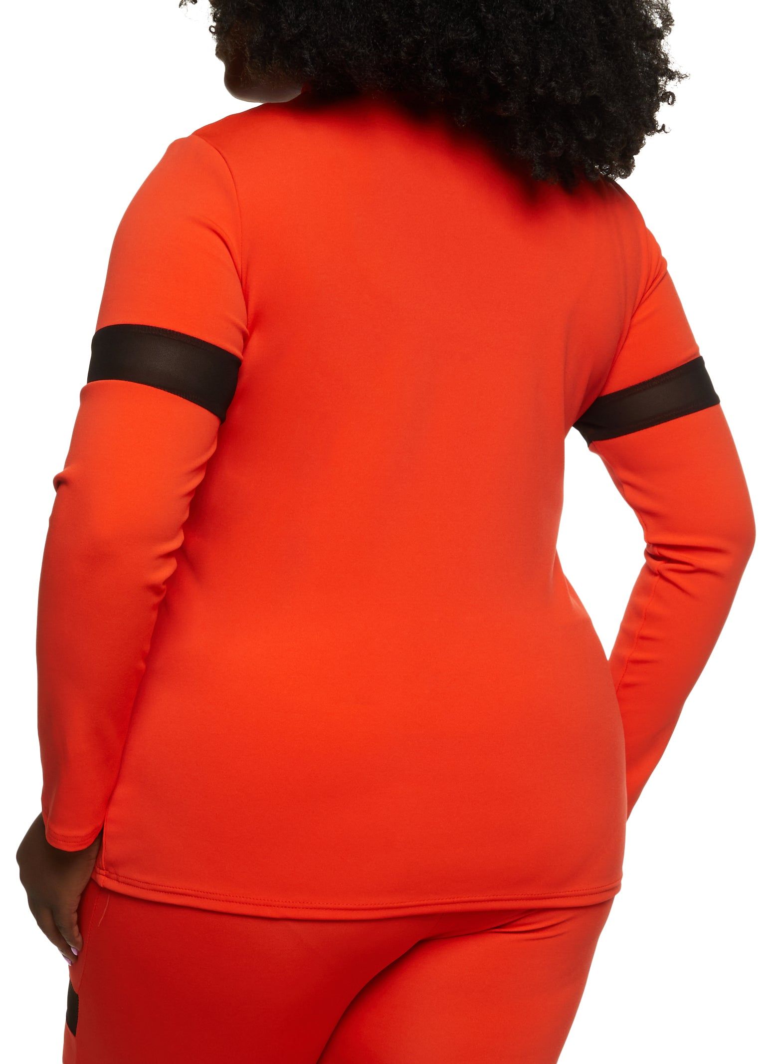 Plus Size Contrast Trim Zip Front Track Jacket sold by Rainbow product image thumbnail 3