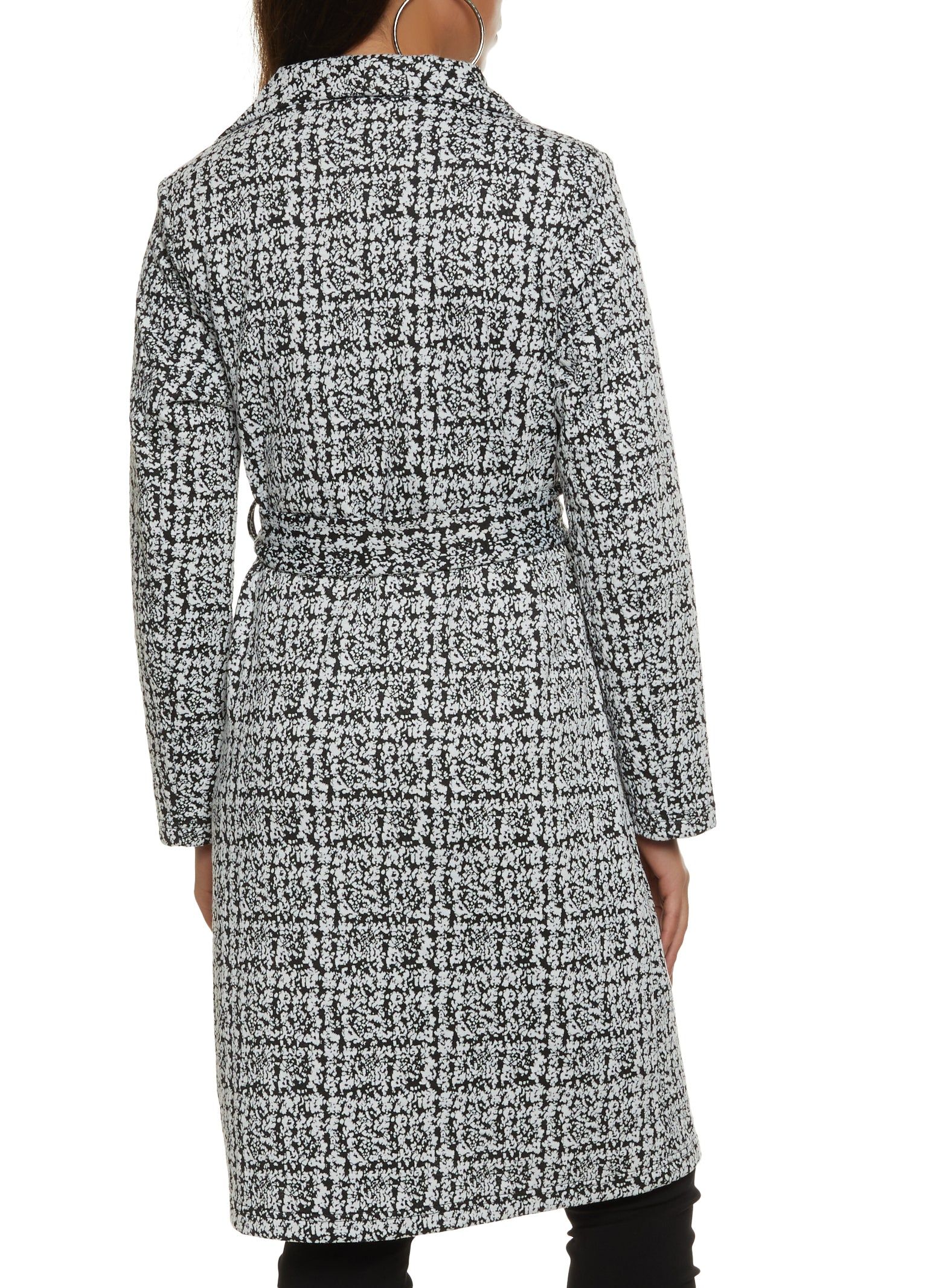 Patterned Shawl Collar Wrap Coat sold by Rainbow product image thumbnail 3