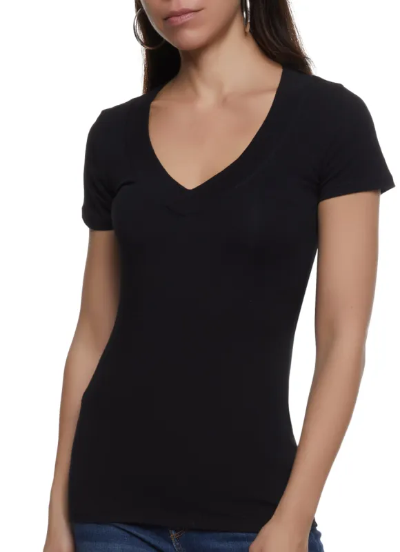 Basic Wide V Neck Tee sold by Rainbow