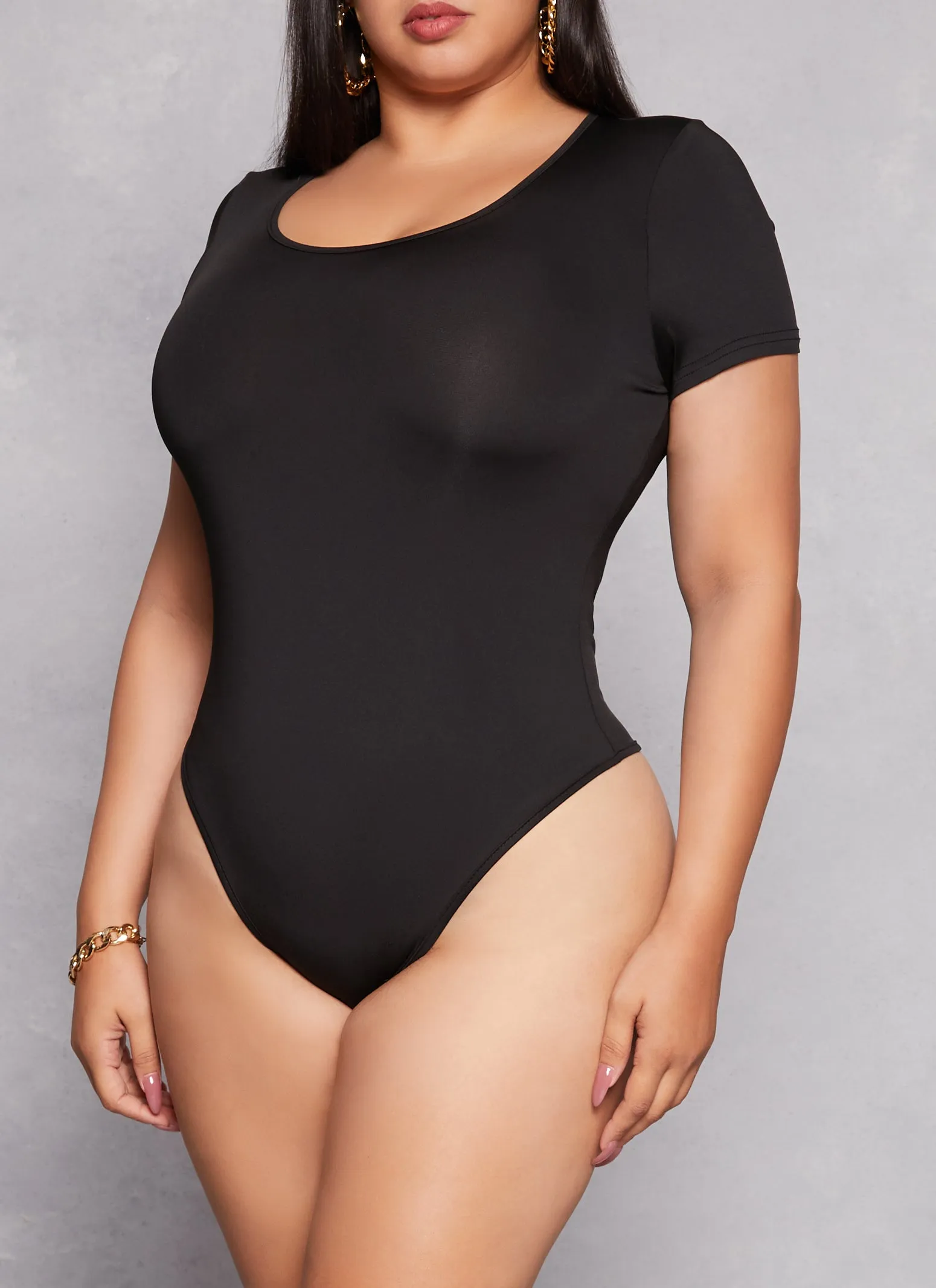 Plus Size Daisy Scoop Neck Bodysuit sold by Rainbow